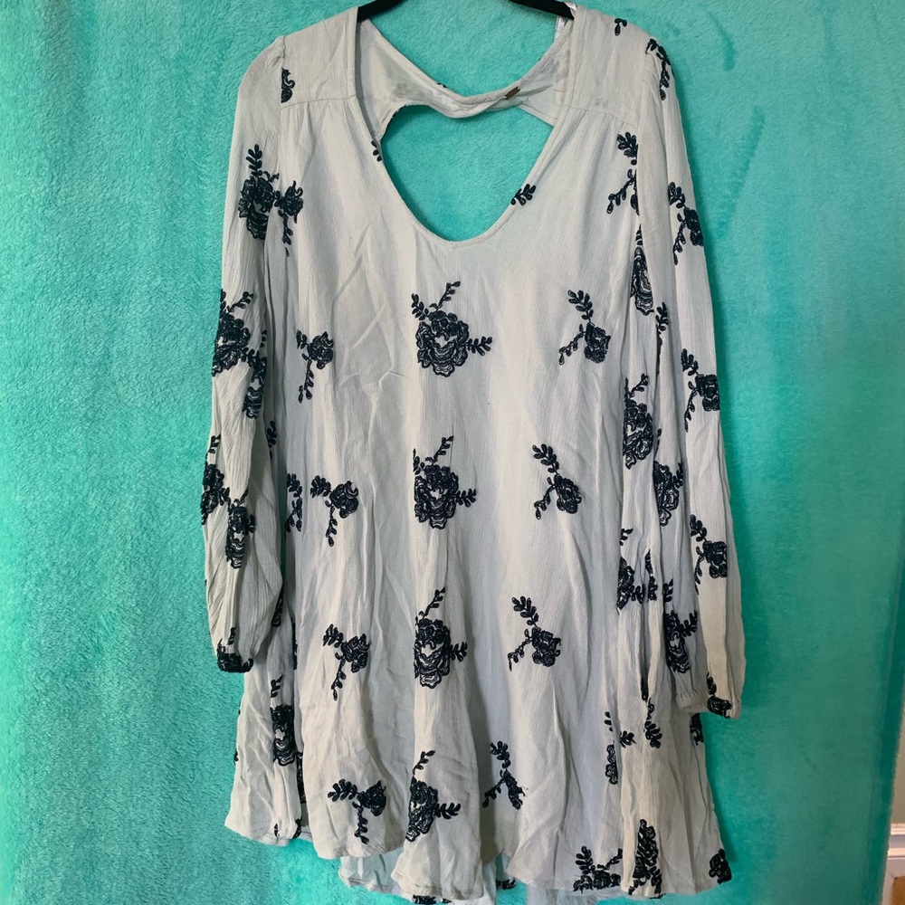 Blue and Black Dress